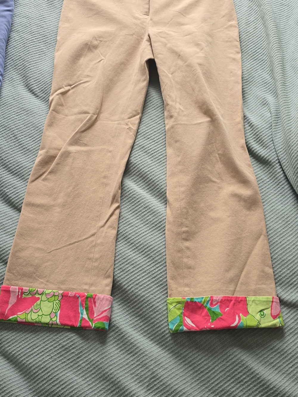 Lilly Pulitzer White Label Khaki With Floral Border